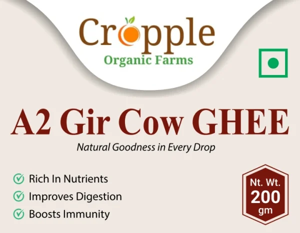 A2 Gir Cow Ghee 100% Organic 200g Vedic Bilona Method - Image 2