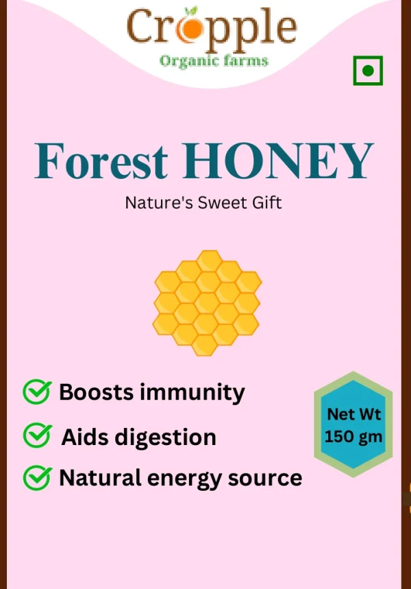 Pure Forest Honey 100% Organic and Natural 150 gm Cropple organic - Image 2